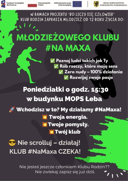plakat zaproszenie do klubu młodzieżowego