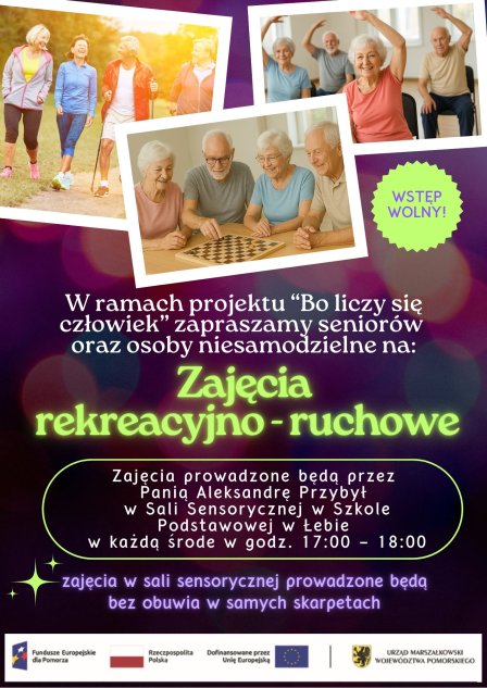 plakat zajęcia rekreacyjno ruchowe