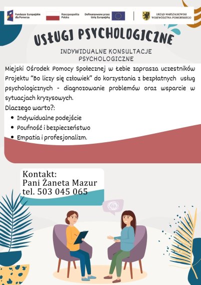 plakat zaproszenie na konsultacje u psychologa